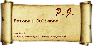 Patonay Julianna névjegykártya